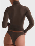 Turtleneck Long Sleeve T-Shirt - Trendsi - Flyclothing LLC