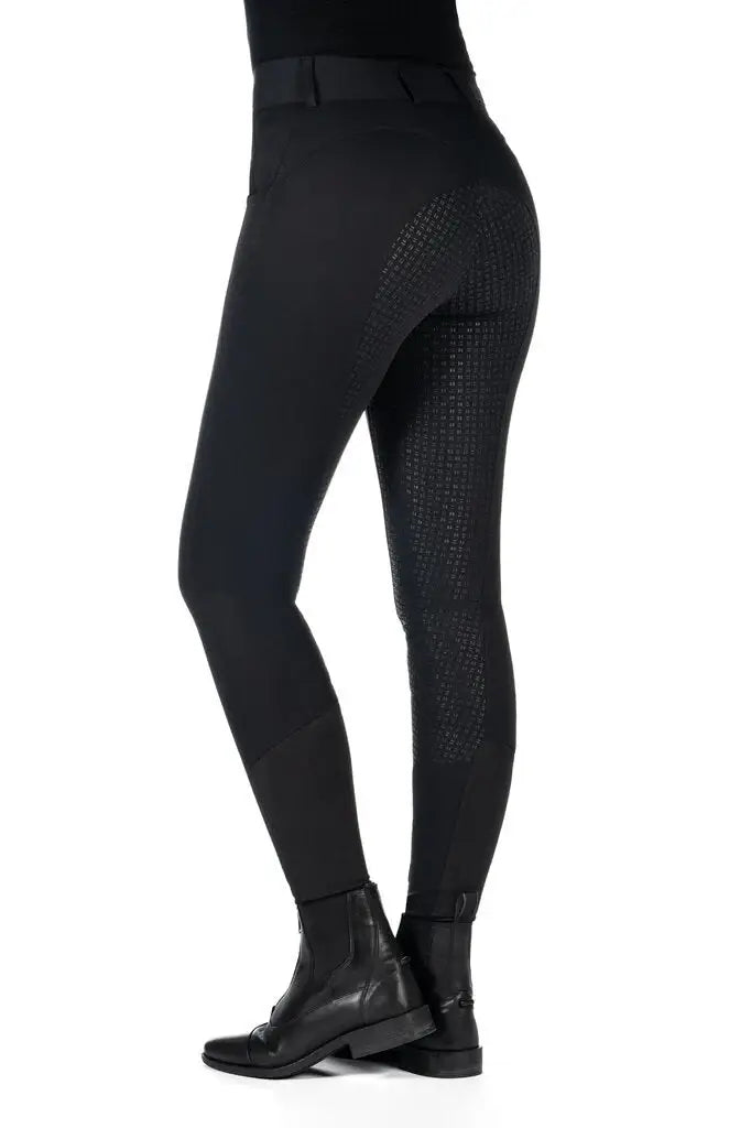HKM Ari Mid Rise- Sil. Full Seat Ladies Riding Breeches - Breeches.com - Flyclothing LLC