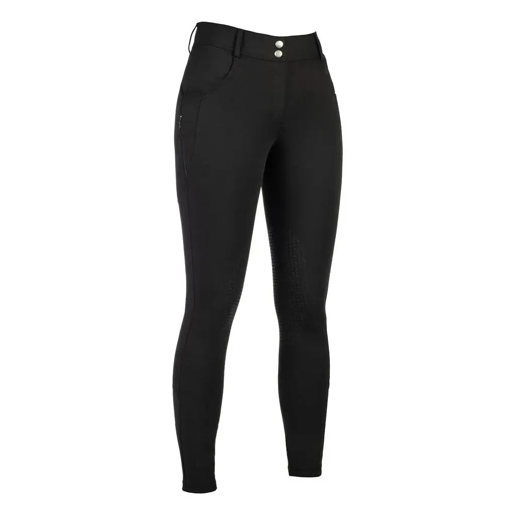 HKM Ari Mid Rise- Sil. Knee Patch Ladies Riding Breeches - Breeches.com - Flyclothing LLC