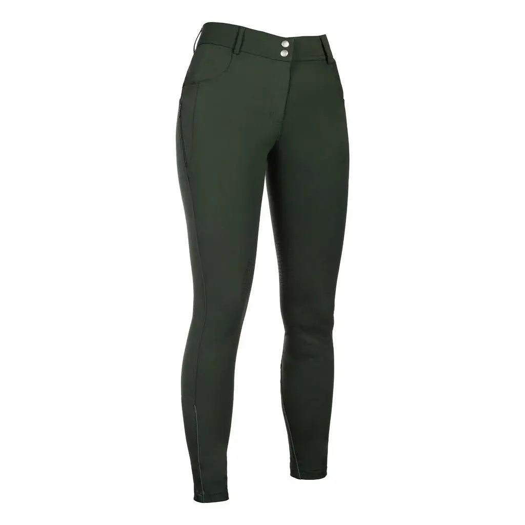 HKM Ari Mid Rise- Sil. Knee Patch Ladies Riding Breeches - Breeches.com - Flyclothing LLC