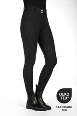 HKM Ari Mid Rise- Sil. Knee Patch Ladies Riding Breeches - Breeches.com - Flyclothing LLC