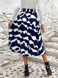 Pleated Printed Elastic Waist Skirt - Trendsi - Flyclothing LLC