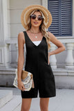 V-Neck Adjustable Strap Romper - Trendsi