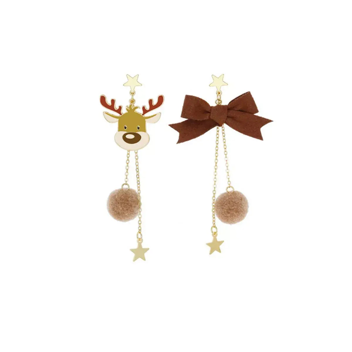 Reindeer Bowknot Drop Earrings - Trendsi - Flyclothing LLC