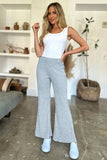 Ribbed High Waist Flare Pants - Trendsi - Flyclothing LLC