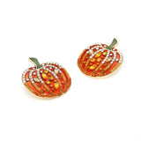 Halloween Pumpkin Rhinestone Stud Earrings - Trendsi - Flyclothing LLC