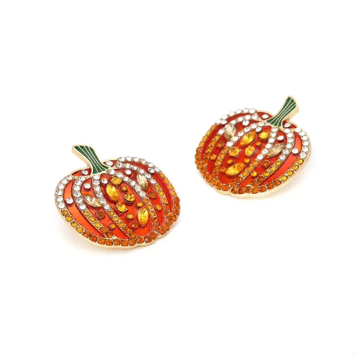 Halloween Pumpkin Rhinestone Stud Earrings - Trendsi - Flyclothing LLC