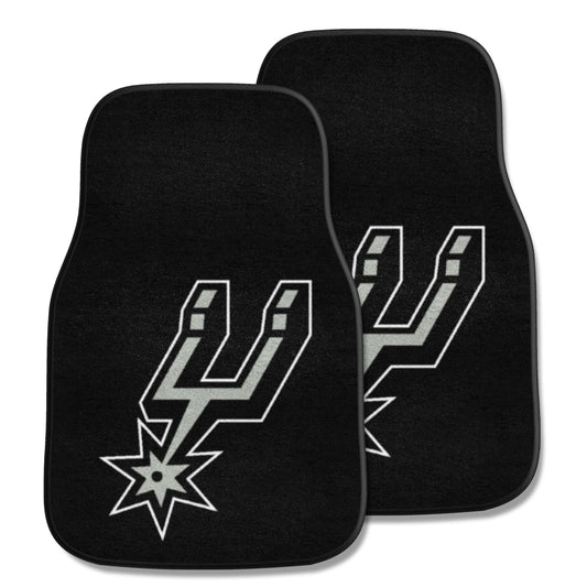 San Antonio Spurs Front Carpet Car Mat Set - 2 Pieces - San Antonio Spurs