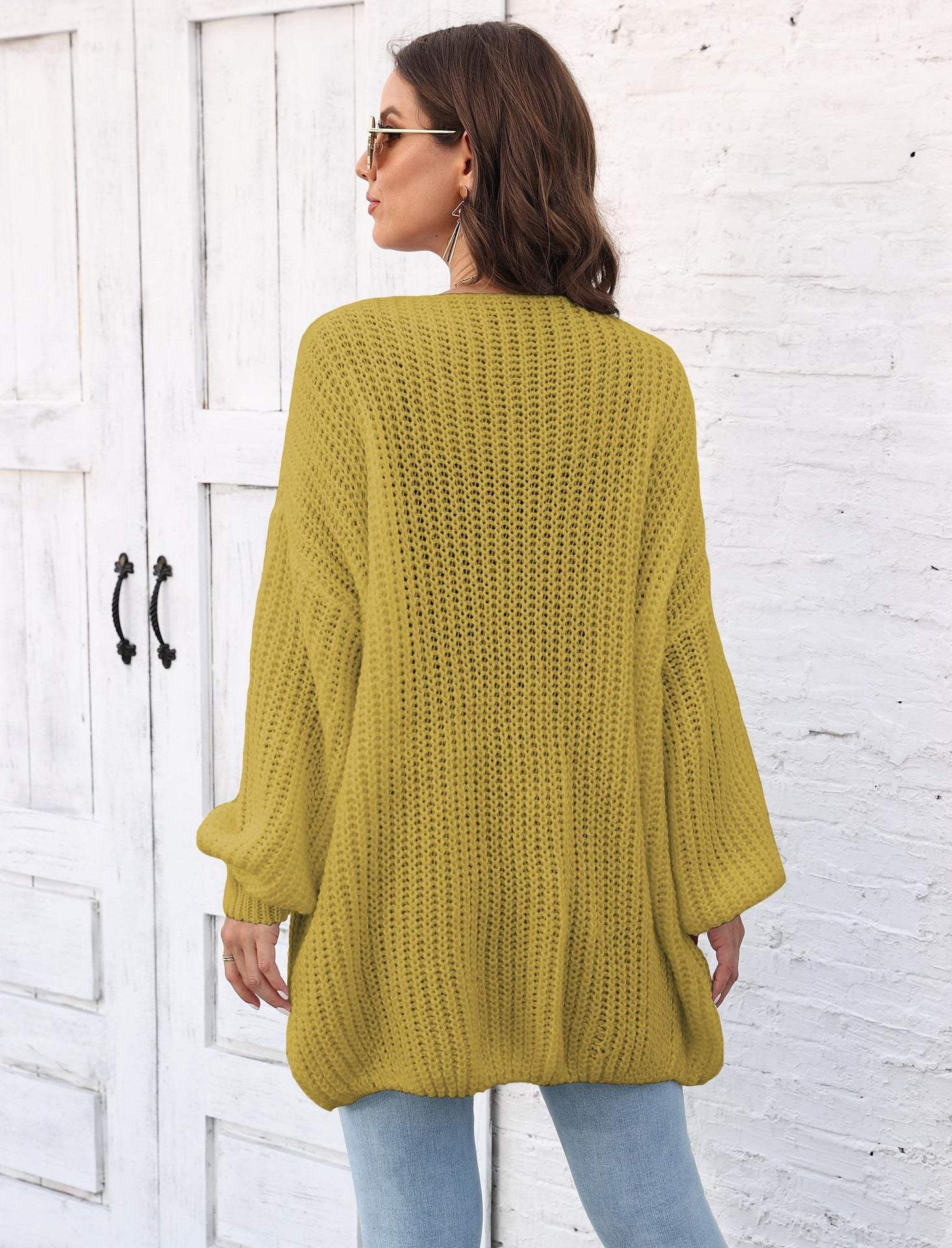 Open Front Long Sleeve Cardigan - Trendsi - Flyclothing LLC