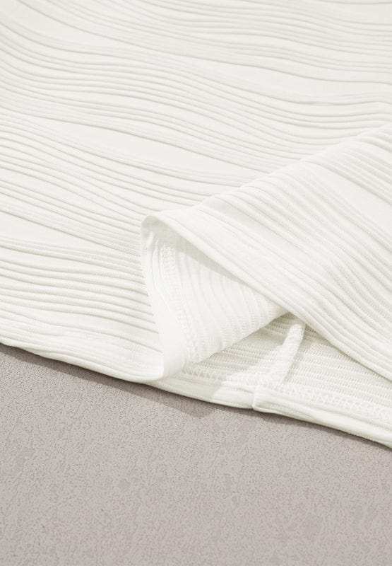 Texture Round Neck Long Sleeve Sweatshirt - Trendsi - Flyclothing LLC