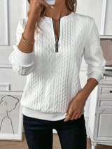 Quarter-Zip Long Sleeve Sweatshirt - Trendsi - Flyclothing LLC