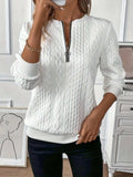 Quarter-Zip Long Sleeve Sweatshirt - Trendsi - Flyclothing LLC