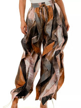 Printed Cargo Pants with Drawstring Waist - Trendsi - Flyclothing LLC