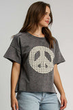 Umgee Full Size Mineral Wash T-Shirt with Lace Applique Plus Size - Trendsi - Flyclothing LLC