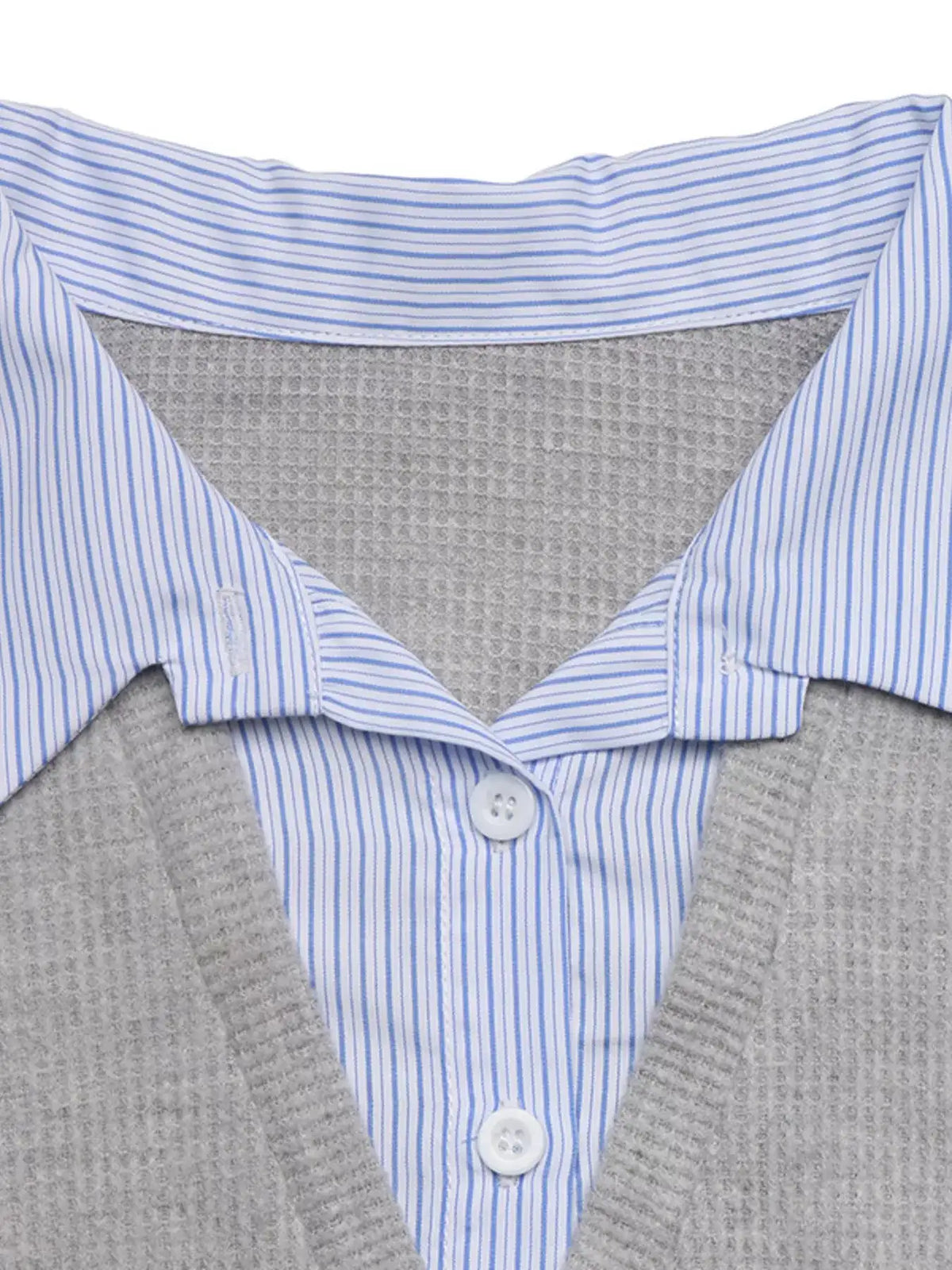 Striped Collar Dropped Shoulder Sweatshirt - Trendsi - Flyclothing LLC
