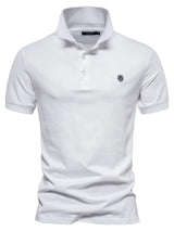 Men's Embroidered Collared Short Sleeve Polo - Trendsi - Flyclothing LLC