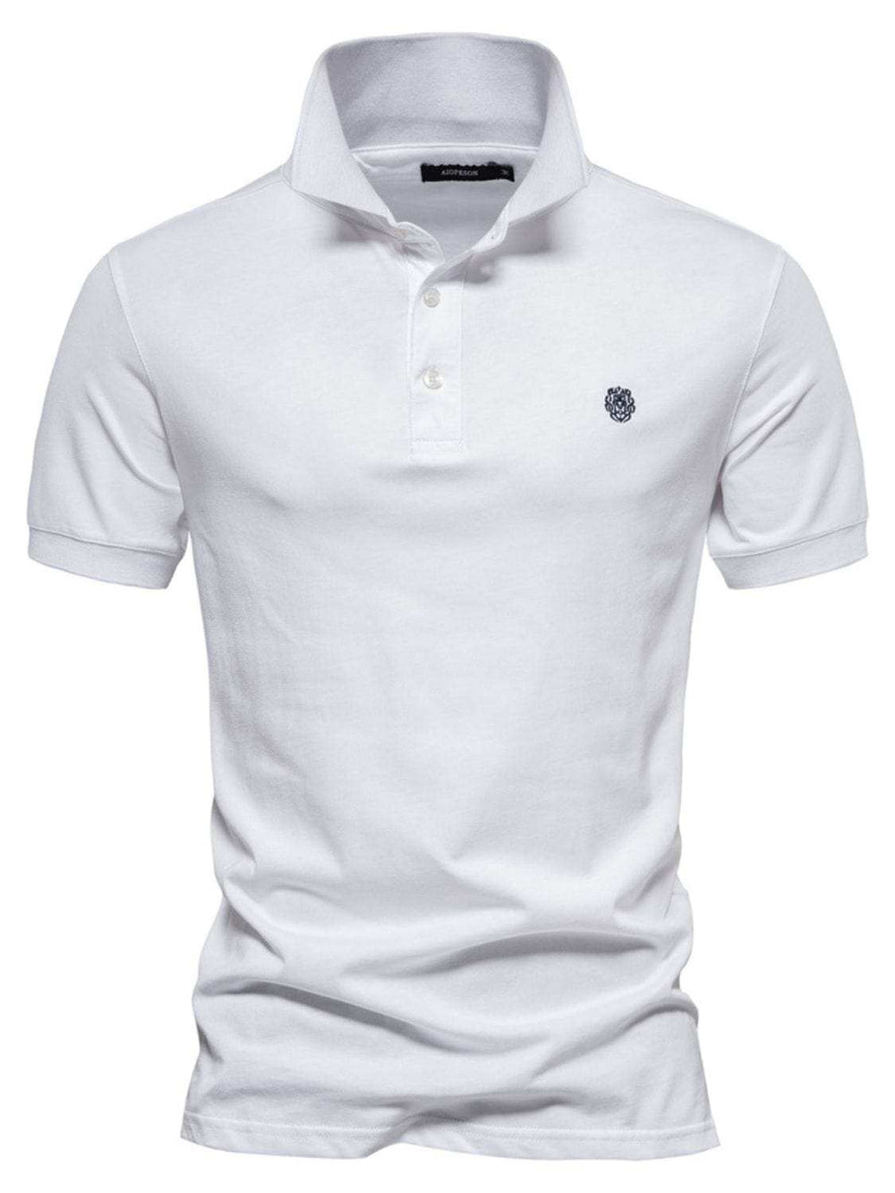 Men's Embroidered Collared Short Sleeve Polo - Trendsi - Flyclothing LLC