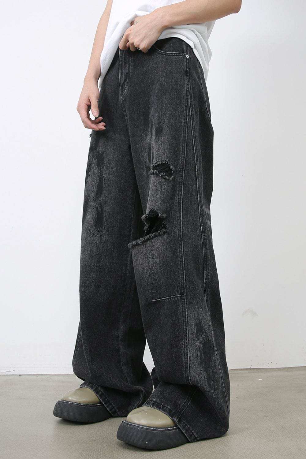 Men's Distressed Baggy Jeans - Trendsi - Flyclothing LLC