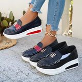 Metal Buckle Round Toe Slip-Ons - Trendsi - Flyclothing LLC