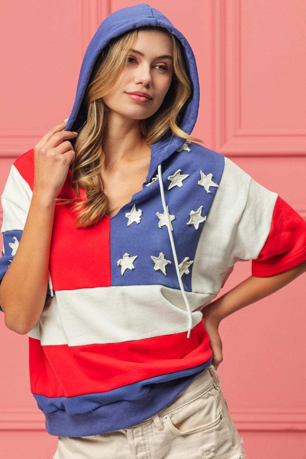 BiBi American Flag Theme Hoodie - Trendsi - Flyclothing LLC