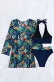 Printed Halter Neck Three-Piece Swim Set - Trendsi - Flyclothing LLC