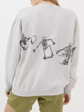 Skeleton Graphic Oversized Sweatshirt - Trendsi - Flyclothing LLC