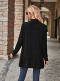 Ribbed Open Front Long Cardigan with Pockets - Trendsi - Flyclothing LLC