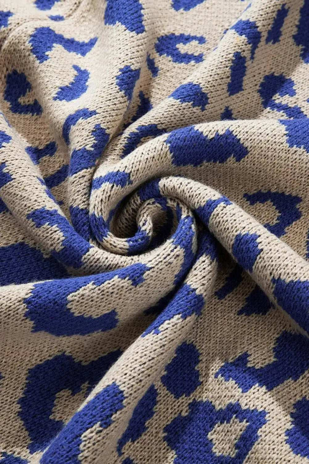 Leopard Open Front Long Sleeve Cardigan - Trendsi - Flyclothing LLC