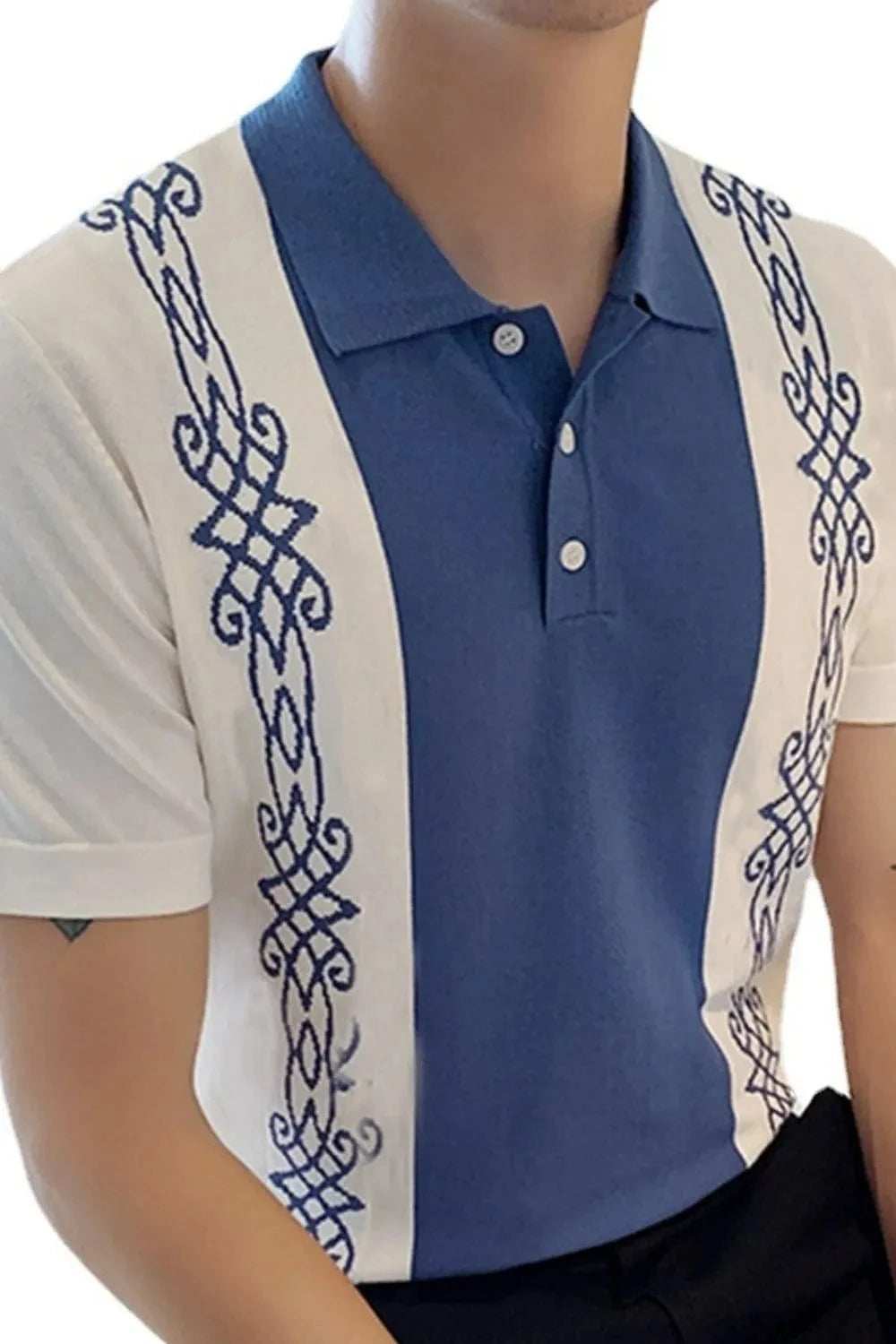 Men's Plus Size Button Detail Short Sleeve Polo - Trendsi - Flyclothing LLC