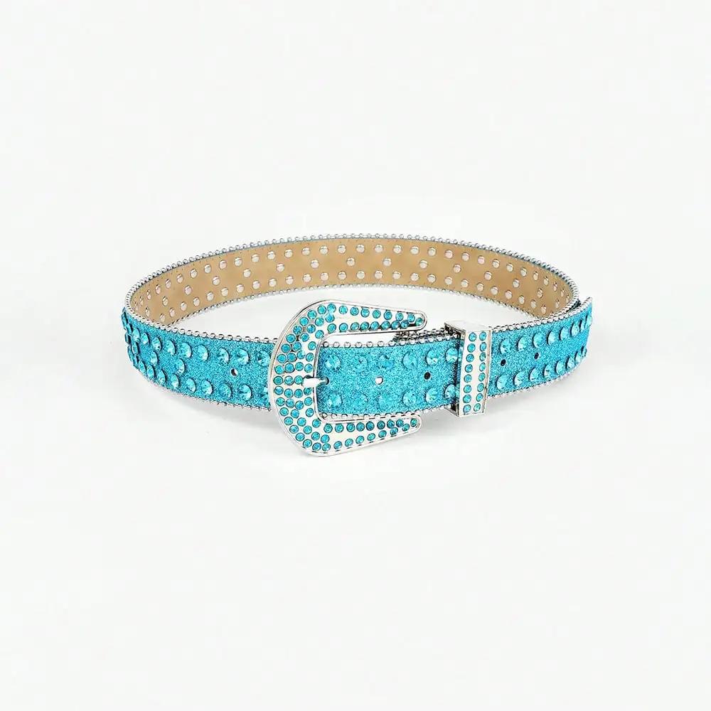 Rhinestone PU Leather Belt - Trendsi