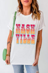 Letter Graphic Round Neck Short Sleeve T-Shirt - Trendsi - Flyclothing LLC