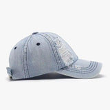 Distressed Cotton Baseball Cap - Trendsi