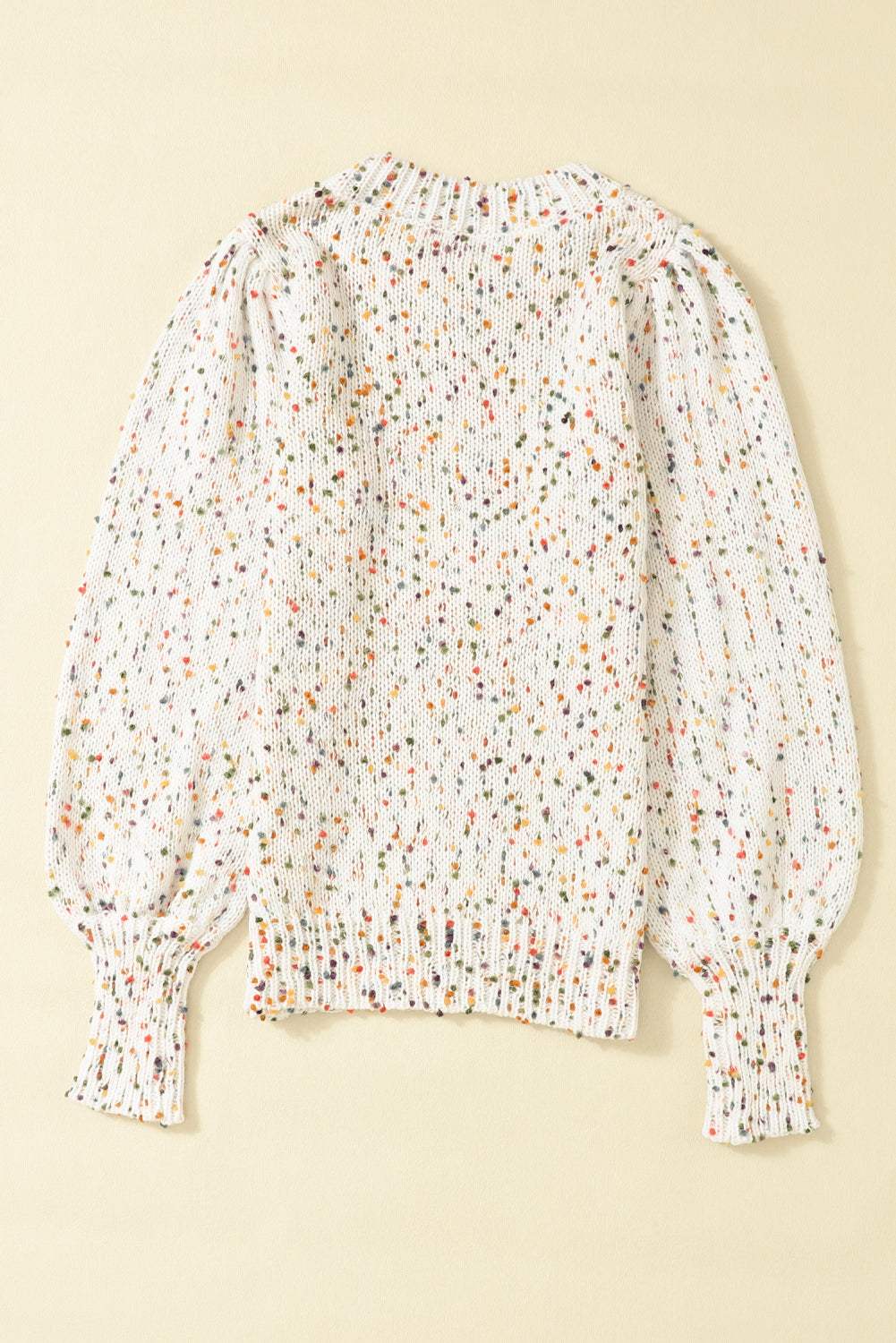 Confetti Round Neck Long Sleeve Sweater - Trendsi - Flyclothing LLC