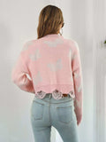 Distressed Butterfly Cropped Sweater - Trendsi - Flyclothing LLC