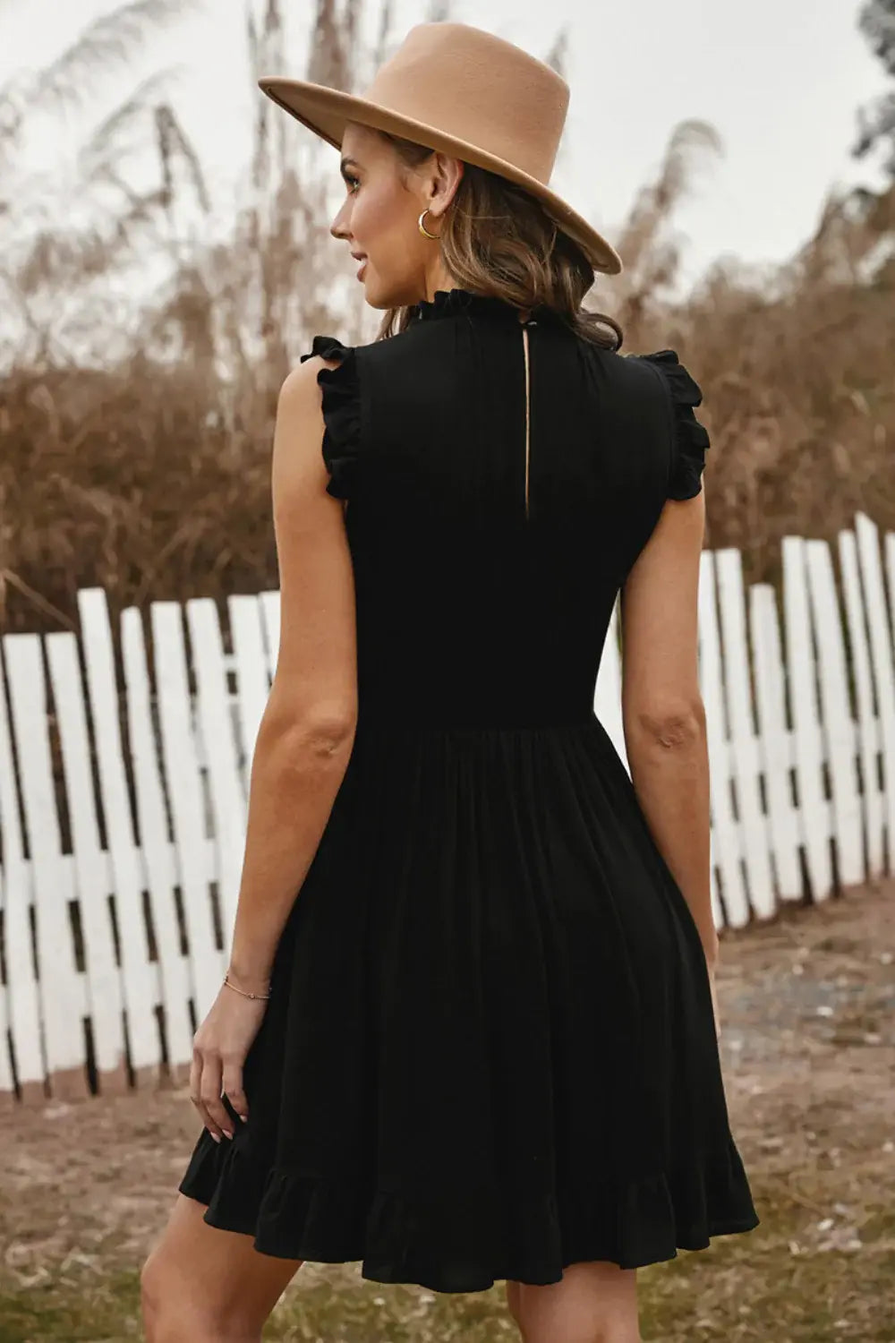 Ruffled Sleeveless Mini Dress - Trendsi - Flyclothing LLC