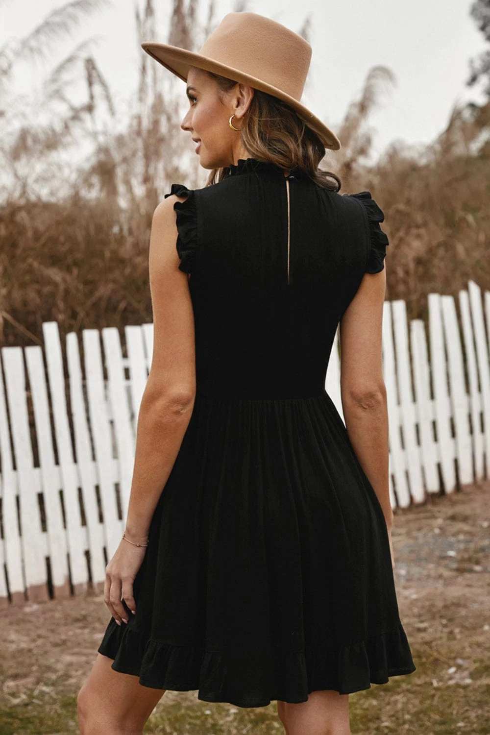 Ruffled Sleeveless Mini Dress - Trendsi - Flyclothing LLC