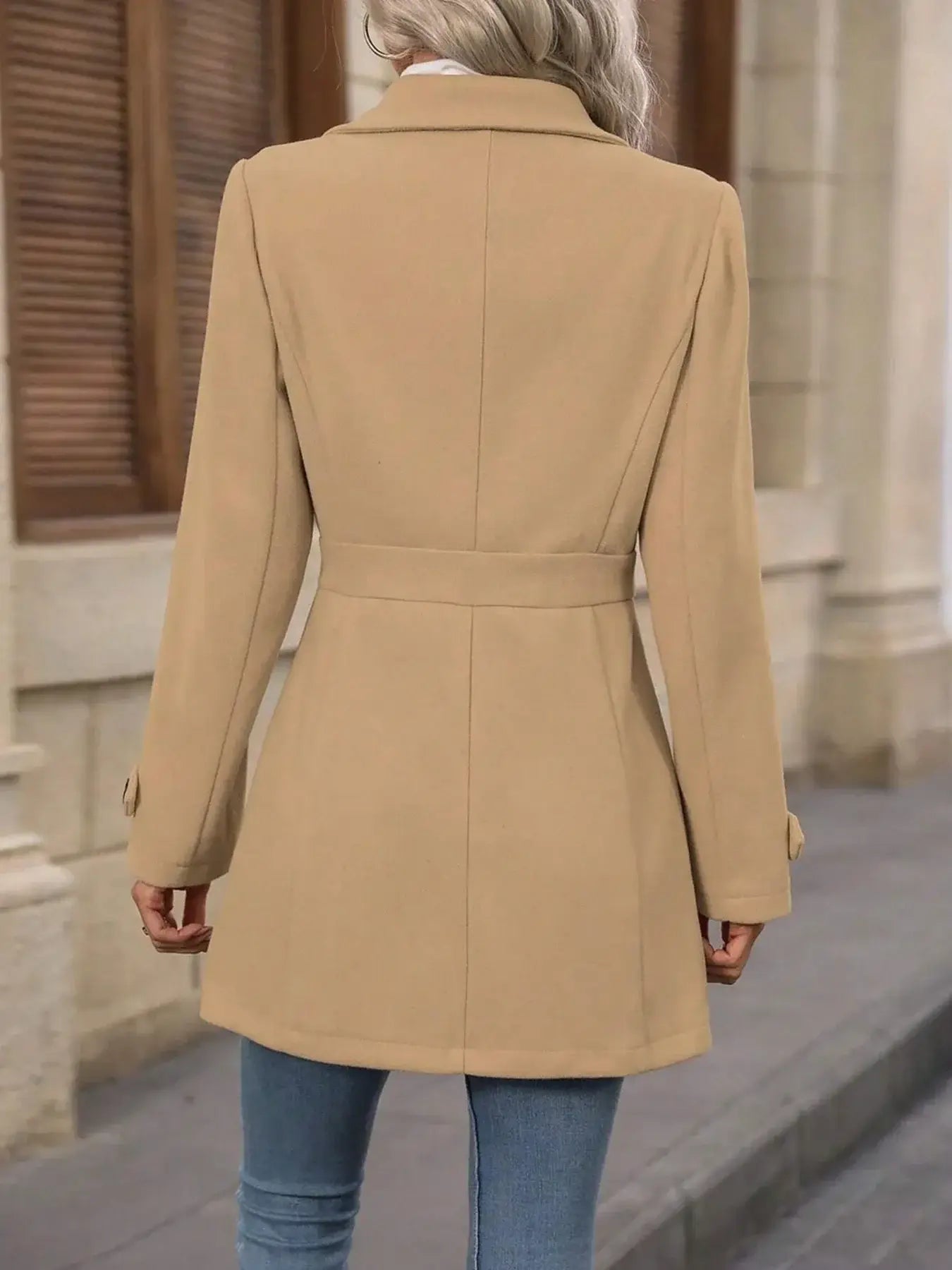 Button Up Long Sleeve Coat - Trendsi - Flyclothing LLC
