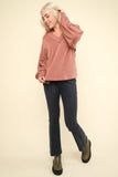 VERY J Washed Denim Stretchy Crossover Waist Leggings - Trendsi