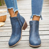 Round Toe Block Heels Boots - Trendsi - Flyclothing LLC