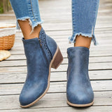 Round Toe Block Heels Boots - Trendsi - Flyclothing LLC