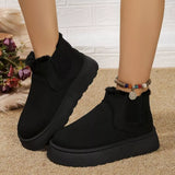 Round Toe Platform Ankle Boots - Trendsi - Flyclothing LLC