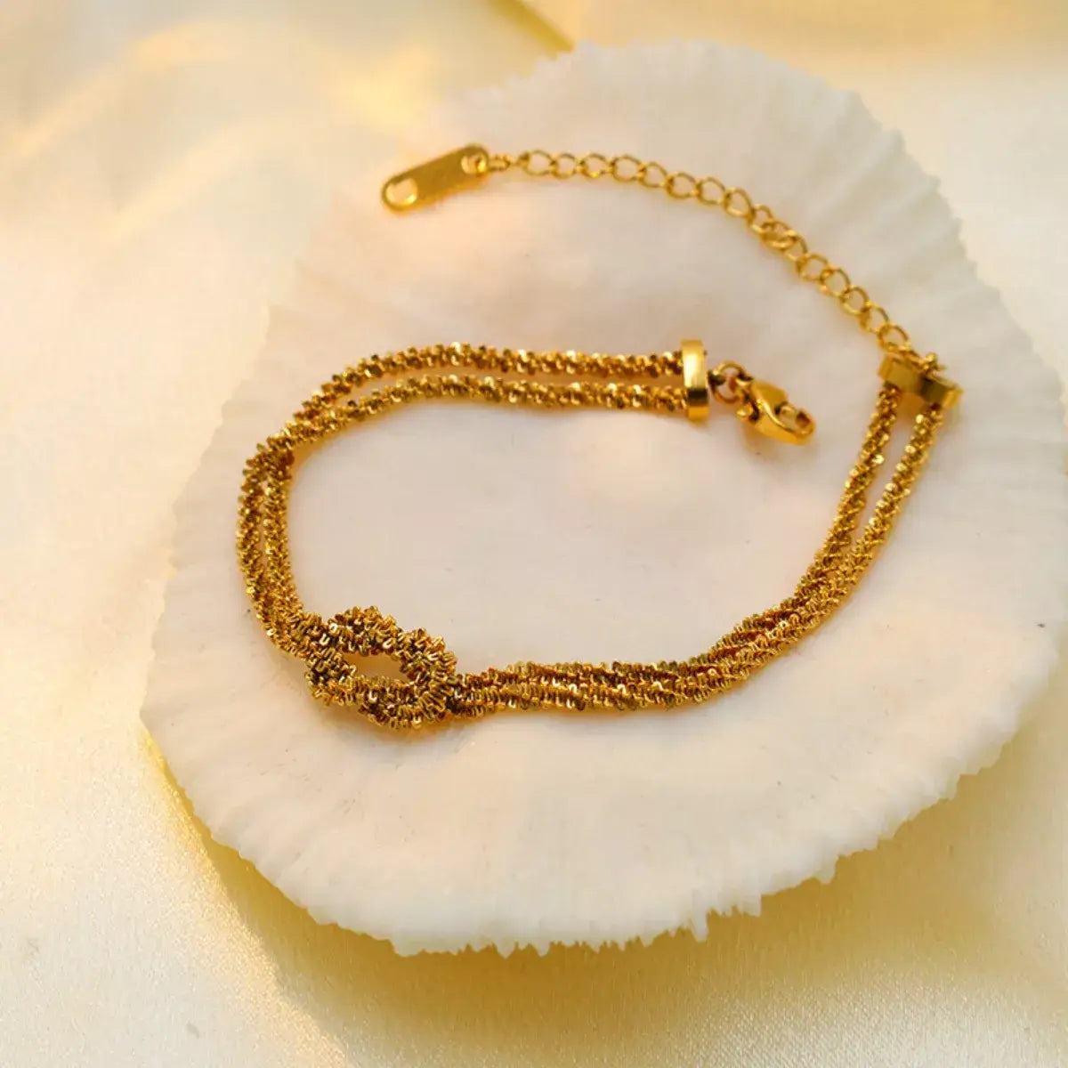 Stainless Steel Twisted Chain Bracelet - Trendsi - Flyclothing LLC
