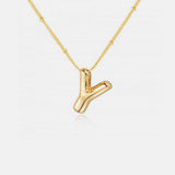 Gold-Plated Letter Pendant Necklace - Trendsi - Flyclothing LLC