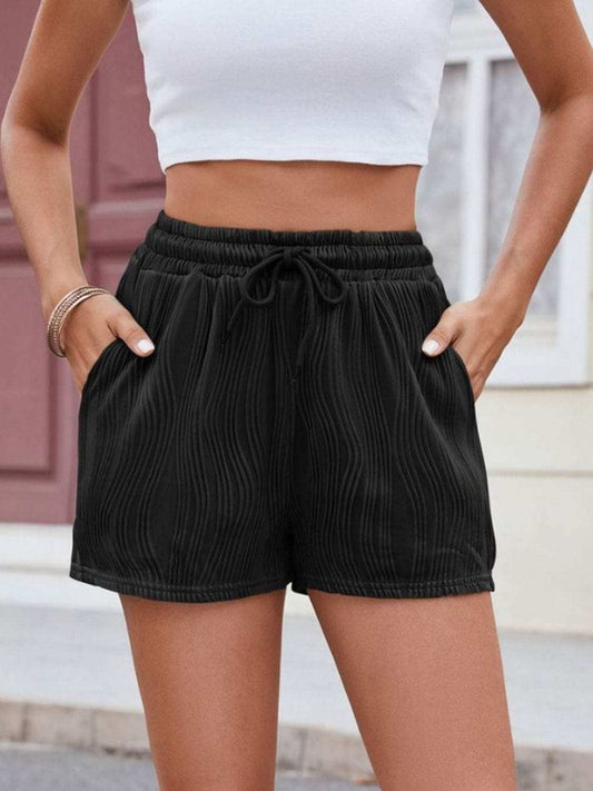 Florira Texture Drawstring Shorts - Trendsi - Flyclothing LLC