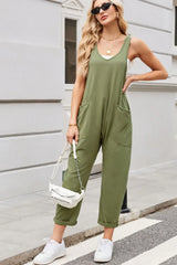 Lovelet V-Neck Wide Strap Overalls - Trendsi - Flyclothing LLC