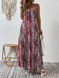 Full Size Printed Scoop Neck Maxi Cami Dress - Trendsi