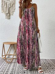 Full Size Printed Scoop Neck Maxi Cami Dress - Trendsi