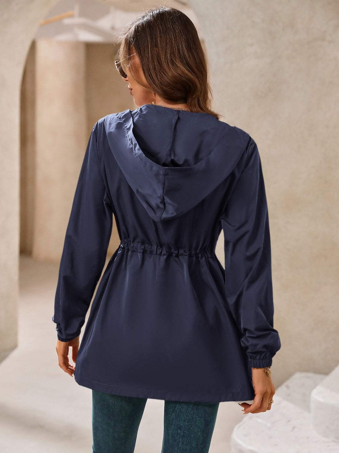 Ivy Lane Outdoor Waterproof Long Sleeve Hooded Windbreaker - Trendsi - Flyclothing LLC