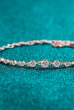 925 Sterling Silver Inlaid Moissanite Bracelet - Trendsi