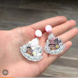 Book Stack Acrylic Drop Earrings - Trendsi - Flyclothing LLC